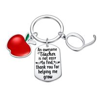 Classic Style Round Letter Apple 304 Stainless Steel Keychain sku image 15