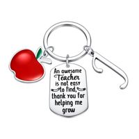 Classic Style Round Letter Apple 304 Stainless Steel Keychain sku image 9