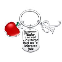 Classic Style Round Letter Apple 304 Stainless Steel Keychain sku image 16