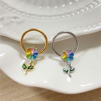 Casual Hip-hop Flower Butterfly Stainless Steel Copper White Gold Plated Gold Plated Rhinestones Nipple Ring In Bulk main image 4