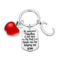 Classic Style Round Letter Apple 304 Stainless Steel Keychain sku image 3