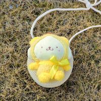 Kid's Mini Spring&summer Straw Animal Cute Round Zipper Shoulder Bag sku image 3