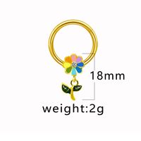 Casual Hip-hop Flower Butterfly Stainless Steel Copper White Gold Plated Gold Plated Rhinestones Nipple Ring In Bulk sku image 5