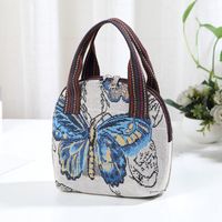 Women's Fashion Butterfly Cotton And Linen Shopping Bags sku image 9