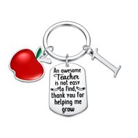 Classic Style Round Letter Apple 304 Stainless Steel Keychain sku image 8