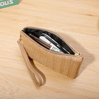 Women's Solid Color Plastic Weave Zipper Wallets main image 6