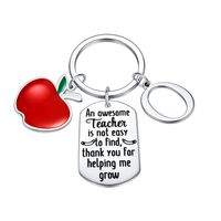 Classic Style Round Letter Apple 304 Stainless Steel Keychain sku image 13