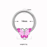 Casual Hip-hop Flower Butterfly Stainless Steel Copper White Gold Plated Gold Plated Rhinestones Nipple Ring In Bulk sku image 1