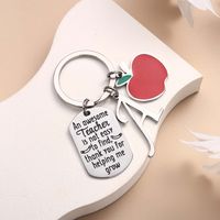 Classic Style Round Letter Apple 304 Stainless Steel Keychain main image 1