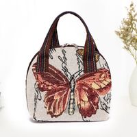 Women's Fashion Butterfly Cotton And Linen Shopping Bags sku image 1