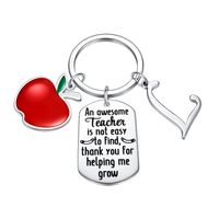 Classic Style Round Letter Apple 304 Stainless Steel Keychain sku image 10