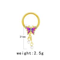 Casual Hip-hop Flower Butterfly Stainless Steel Copper White Gold Plated Gold Plated Rhinestones Nipple Ring In Bulk main image 3