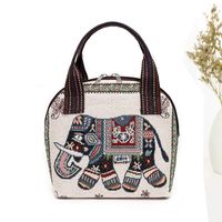 Women's Fashion Butterfly Cotton And Linen Shopping Bags sku image 2