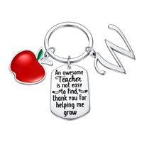 Classic Style Round Letter Apple 304 Stainless Steel Keychain sku image 19