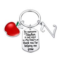 Classic Style Round Letter Apple 304 Stainless Steel Keychain sku image 22