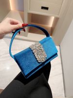 Women's Suede Color Block Elegant Classic Style Square Buckle Handbag Evening Bag main image 7