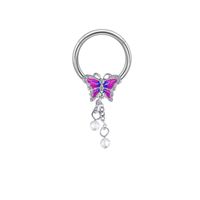 Casual Hip-hop Flower Butterfly Stainless Steel Copper White Gold Plated Gold Plated Rhinestones Nipple Ring In Bulk main image 5