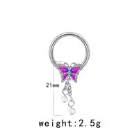 Casual Hip-hop Flower Butterfly Stainless Steel Copper White Gold Plated Gold Plated Rhinestones Nipple Ring In Bulk sku image 4