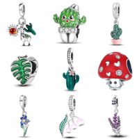 Cartoon Style Plant Copper Plating Inlay Rhinestones Silver Plated Jewelry Accessories main image 1