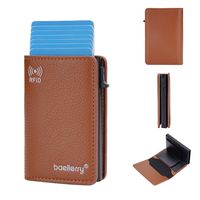 Men's Solid Color Pu Leather Open Card Holders sku image 3