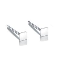 1 Pair Simple Style Geometric Sterling Silver Plating Ear Studs sku image 7