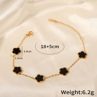 Elegant Simple Style Flower Titanium Steel Plating Inlay Turquoise Shell 18k Gold Plated Bracelets Earrings Necklace main image 3
