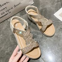 Women's Basic Solid Color Round Toe Roman Sandals sku image 9