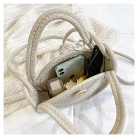 Women's Medium Cotton Solid Color Vintage Style Classic Style Round Lock Clasp Straw Bag main image 2