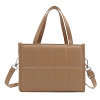 Women's Pu Leather Solid Color Classic Style Square Zipper Handbag sku image 1