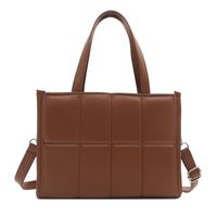 Women's Pu Leather Solid Color Classic Style Square Zipper Handbag sku image 2