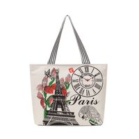 Women's Classic Style Color Block Canvas Shopping Bags main image 2