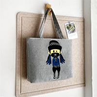 Women's Classic Style Color Block Canvas Shopping Bags sku image 1
