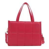 Women's Pu Leather Solid Color Classic Style Square Zipper Handbag sku image 3