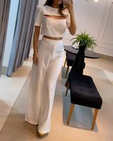 Daily Women's Elegant Simple Style Solid Color Polyester Pants Sets Pants Sets main image 3