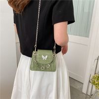 Women's Small Pu Leather Solid Color Butterfly Streetwear Lock Clasp Crossbody Bag main image 2