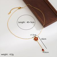Elegant Simple Style Flower Stainless Steel Arylic Plating Inlay Acrylic Zircon 18K Gold Plated Women's Solitaire Necklace main image 2
