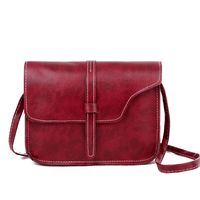 Women's Small Pu Leather Solid Color Vintage Style Square String Crossbody Bag sku image 2