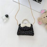 Girl'S Pu Leather Bow Knot Cute Square Flip Cover Handbag main image 6