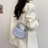 Femmes Petit Faux Cuir Couleur Unie De Base Forme D'Oreiller Fermeture Éclair Sac À Main main image 4