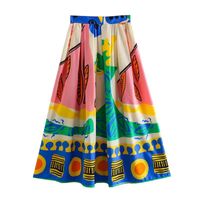 Women's Streetwear Color Block Spandex Polyester Skirt Sets main image 4