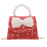 Girl'S Pu Leather Bow Knot Cute Square Flip Cover Handbag sku image 3