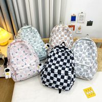 Large Plaid Casual School Daily School Backpack main image 6