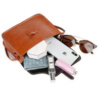 Women's Small Pu Leather Solid Color Vintage Style Square String Crossbody Bag main image 3