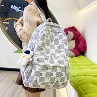 Large Plaid Casual School Daily School Backpack main image 4