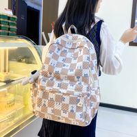 Large Plaid Casual School Daily School Backpack main image 3