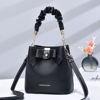 Women's Large Pu Leather Bow Knot Classic Style Magnetic Buckle Handbag sku image 8