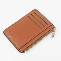 Unisex Solid Color Pu Leather Zipper Card Holders sku image 4