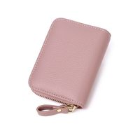 Unisex Solid Color Pu Leather Zipper Card Holders main image 2