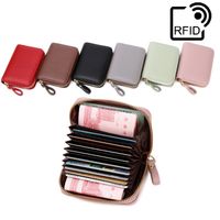 Unisex Solid Color Pu Leather Zipper Card Holders main image 1