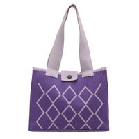 Women's All Seasons Fabric Color Block Classic Style Square Magnetic Buckle Shoulder Bag sku image 2